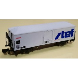 TJ-7546 - Wagon couvert réfrigérant STEF à caisse polyester (transkit sur base Brawa) TJ-7546 - Wagon couvert réfrigérant STEF à caisse polyester (transkit sur base Brawa)