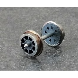 Essieu avec roues à rayons ø5.6 - axe 13.85mm Essieu avec roues à rayons ø5.6 - axe 13.85mm