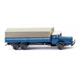 Camion plateau bâché MB L10000 - bleu azur