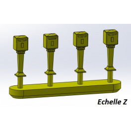 TJ-Z1116 - Boites aux lettres "La Poste" sur pied - Echelle Z