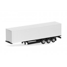 Semi-remorque porte conteneur 40" 3 essieux - 2 pièces - kit - Echelle N Semi-remorque porte conteneur 40" 3 essieux - 2 pièces - kit - Echelle N