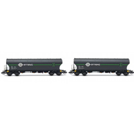 Set de 2 wagons céréaliers F-ERSA à faces bombées ERMEWA - époque VI - Echelle TT - acompte pour réservation