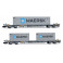 Set de 2 wagons porte-conteneurs Sffgmss MAERSK - époque VI - Echelle TT - acompte pour réservation