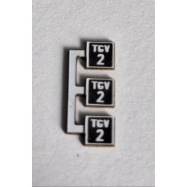  Plaques SNCF - TGV 2, Tête de rame TGV unité multiple - Echelle N