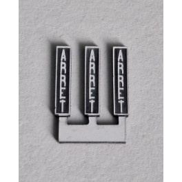  Plaques SNCF - Arrêt, verticales - Echelle N