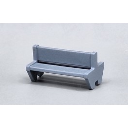 Banc de quai double en b&eacute;ton moul&eacute; - echelle TT