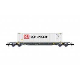 Porte-conteneurs Sgnss, gris, conteneur 45" blanc &laquo; DB SCHENKER&raquo;, &eacute;poque VI - Echelle  N - Acompte pour r&eacute;servation