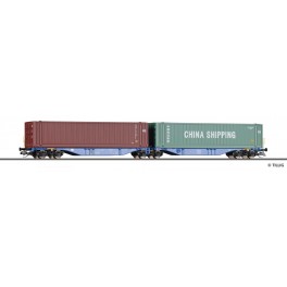 Wagon porte conteneurs double Sggmrs AAE, MSC - &eacute;poque VI - Echelle TT