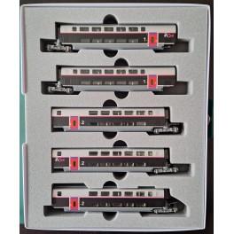 TGV Euroduplex inOui, rame 4711, coffret 5 voitures compl&eacute;mentaires, &eacute;poque VI, analogique - Echelle N