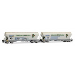 Set de 2 wagons c&eacute;r&eacute;aliers F-MSA &agrave; faces bomb&eacute;es MILLET - &eacute;poque VI - Echelle TT - acompte pour r&eacute;servation