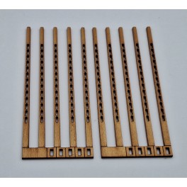 Set de 10 poteaux EDF anciens "trou&eacute;s" - Echelle N