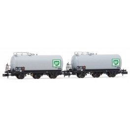 Coffret de 2 wagons citerne SNCF &agrave; 3 essieux BP, &eacute;poque IV - Echelle N