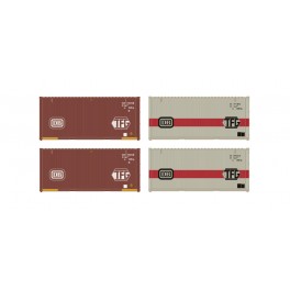 Lot de 4 conteneurs 20' DB-TFG - Echelle N