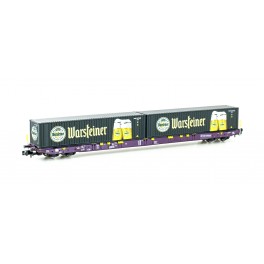 Wagon porte-conteneurs Sggnss'80 Railrelease avec 2 conteneurs 40' Warsteiner, &eacute;poque VI - Echelle  N