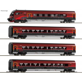 Set Railjet 2 (voiture pilote Afmpz, 2xBmpz, voiture de t&ecirc;te Bmpz), &Ouml;BB, &eacute;poque VI - Echelle TT - Acompte pour r&eacute;servation