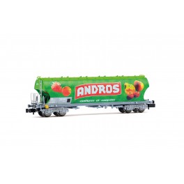 Wagon sucrier &agrave; faces bomb&eacute;es, SNCF, livr&eacute;e ANDROS, &eacute;poque V - Echelle  N