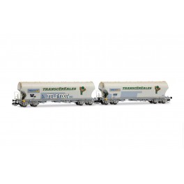Set de 2 wagons c&eacute;r&eacute;aliers F-MSA &agrave; faces bomb&eacute;es MILLET - &eacute;poque VI - Echelle TT