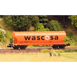Wagon c&eacute;r&eacute;alier &agrave; faces bomb&eacute;es, D-WASCO, orange, grand logo WASCOSA, &eacute;poque VI - Echelle  N