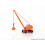 Excavatrice Fuchs F 301 orange et rouge avec bras en treillis.